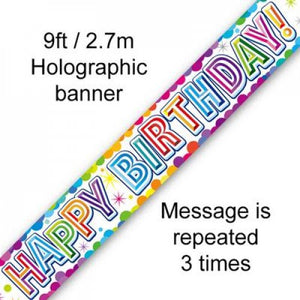 Happy Birthday Colourful Confetti Foil Banner