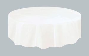 Bright White Plastic Round Tablecover