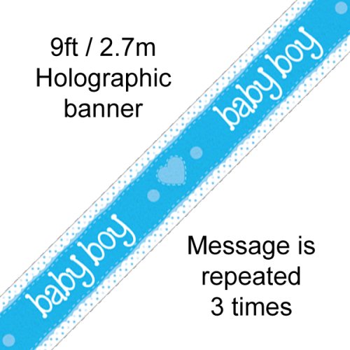 "A Baby Boy" Baby Shower Holographic Foil Banner 2.7m