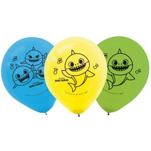 Baby Shark 30cm Latex Balloon UNINFLATED - Pack of 6