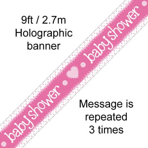 Baby Shower Holographic Foil Banner 2.7m