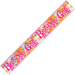 Birthday Girl Prismatic Foil Banner