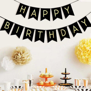 Black Happy Birthday Bunting / Banner