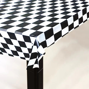 Black & White Checkered Table Cover