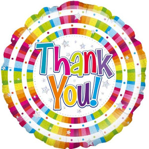 45CM THANK YOU COLORFUl ROUND FOIL UNINFLATED