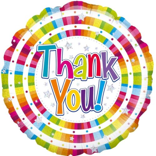 45CM THANK YOU COLORFUl ROUND FOIL UNINFLATED