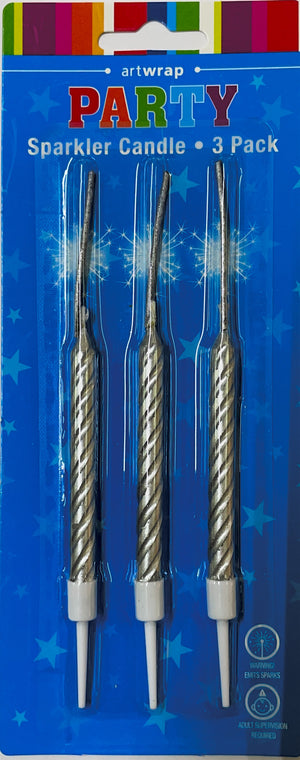Sparkler Candles Silver