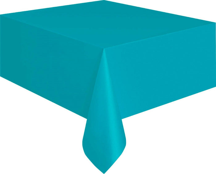 Caribbean Teal Plastic Rectangle Tablecover