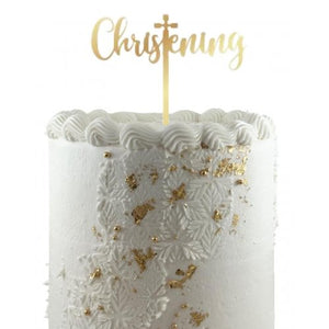 Christening Gold  Acrylic Cake Topper