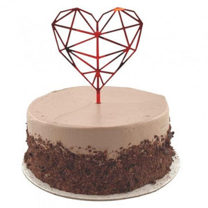 Hex. Heart Red Acrylic Cake Topper