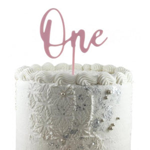 One Light Pink  Acrylic Cake Topper