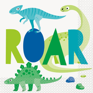 DINOSAUR 16 LUNCHEON NAPKINS 2PLY 33CM X 33CM