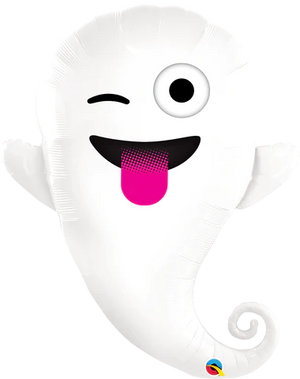 86cm Emoticon Ghost SuperShape Foil Balloon UNINFLATED