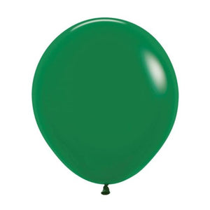 46 CM Round Fashion Forest Green Sempertex Plain Latex Balloon UNINFLATED