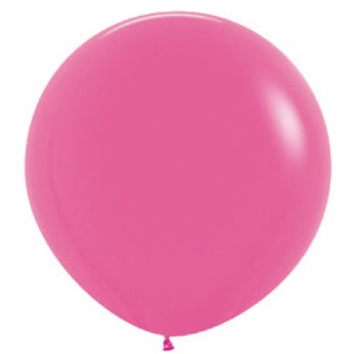 3ft Round Fashion Fuchsia Sempertex Plain Latex Balloon UNINFLATED