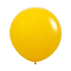 24 Inch (60 CM) Round Fashion Honey Yellow Sempertex Plain Latex Balloon UNINFLATED