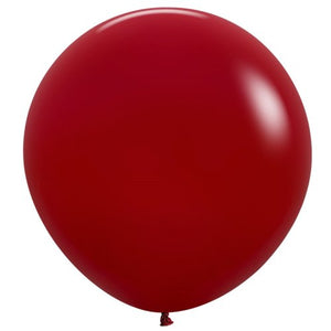 24 Inch (60 CM) Round Fashion Imperial Red Sempertex Plain Latex Balloon UNINFLATED