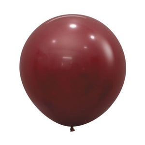 24 Inch (60 CM) Round Fashion Merlot Sempertex Plain Latex Balloon UNINFLATED