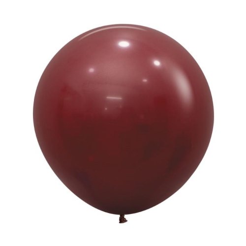 24 Inch (60 CM) Round Fashion Merlot Sempertex Plain Latex Balloon UNINFLATED