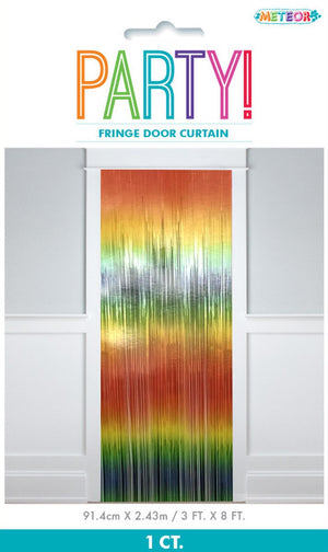 Fringe Door Curtain - Vibrant Rainbow