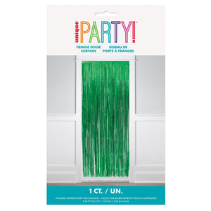 Fringe Door Curtain Green