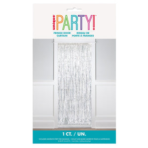 Fringe Door Curtain Silver