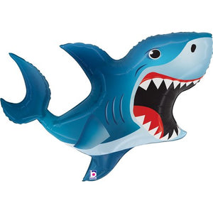 35 inch Smiling Shark SuperShape Foil Balloon UNINFLATED