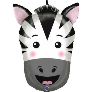 Zebra Head SuperShape Foil Balloon UNINFLATED