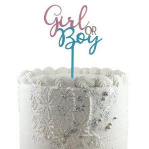 Girl or Boy Baby Shower Acrylic Cake Topper