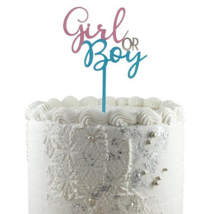 Girl or Boy Baby Shower Acrylic Cake Topper