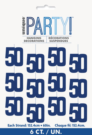 Glitz Blue 50 Hanging Decorations