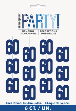 Glitz Blue 60 Hanging Decorations