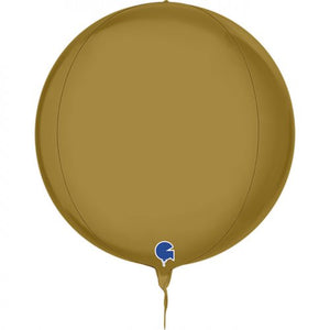Globe 4D Satin Gold Foil Orbz Balloon UNINFLATED