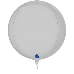 Globe 4D Satin White Foil Orbz Balloon UNINFLATED