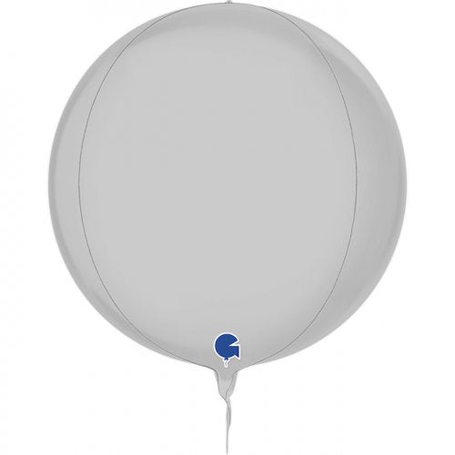 Globe 4D Satin White Foil Orbz Balloon UNINFLATED