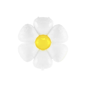 Glossy White Daisy with Yellow  SuperShape Foil Balloon UNINFLATED