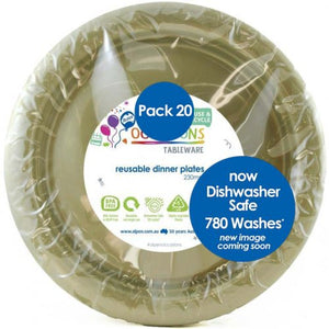 Gold Plastic Dinner Plates - Pack of 20