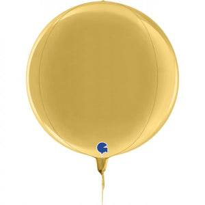 Globe 4D Gold Foil Orbz Balloon UNINFLATED