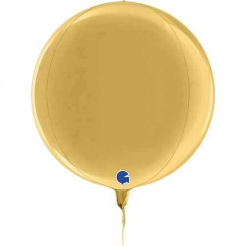 Globe 4D Gold Foil Orbz Balloon UNINFLATED