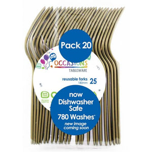 Gold Plastic Forks - Pack of 20