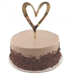 Heart Gold Acrylic Cake Topper