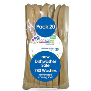 Gold Plastic Knives - Pack of 20