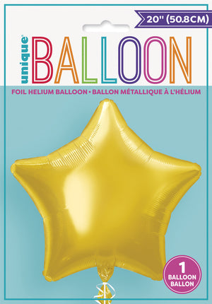 50cm Gold Star Foil Balloon UNINFLATED