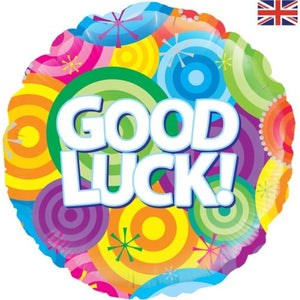 Good Luck Circles 18inch Round Foil Balloon UNINFLATED