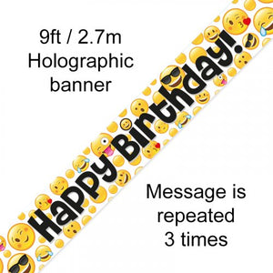Happy Birthday Emoji Foil Banner