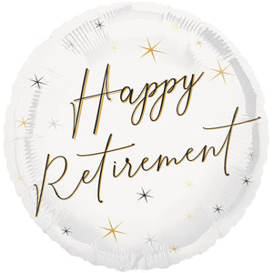 45cm Happy Retirement Round Foil Balloon UNINFLATED