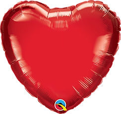 36" Heart Ruby Red Qualatex Plain Latex Balloons UNINFLATED