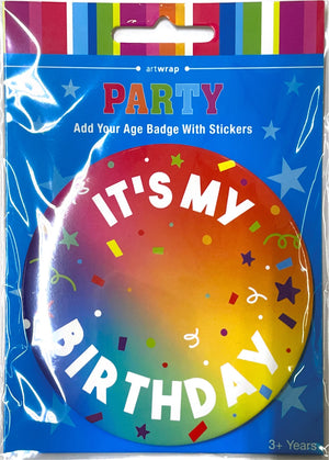Add to Age Birthday Badge With Stickers multi colour