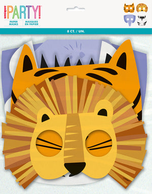 Jungle Animal Safari 8 Paper Face Masks