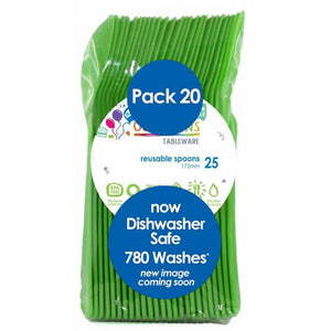 Lime Green Plastic Spoons - Pack of 20